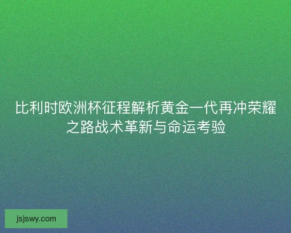 比利时欧洲杯征程解析黄金一代再冲荣耀之路战术革新与命运考验