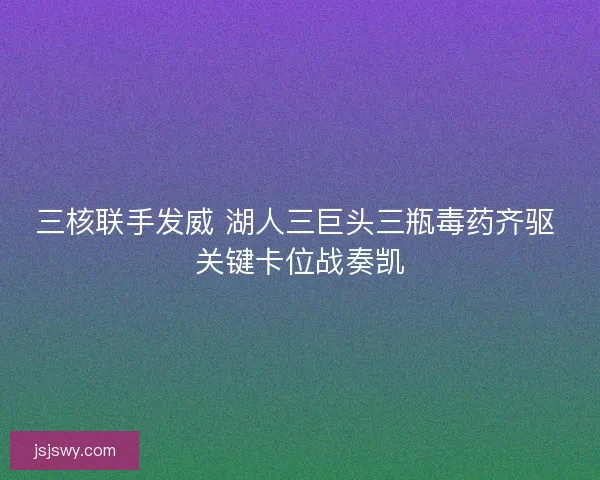 三核联手发威 湖人三巨头三瓶毒药齐驱 关键卡位战奏凯