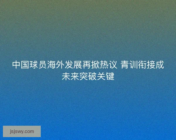 中国球员海外发展再掀热议 青训衔接成未来突破关键